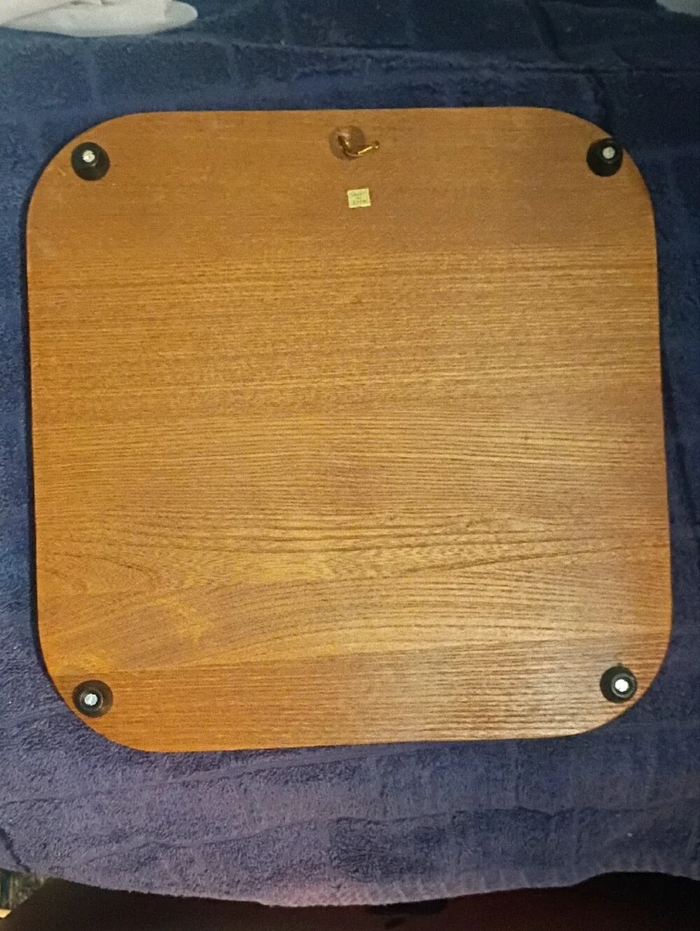 Corningware Brown Wood Tray with Floral Fruit Medallion